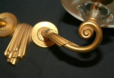 Jules Leleu Pair of Draperie Wall Sconces by JULES LELEU