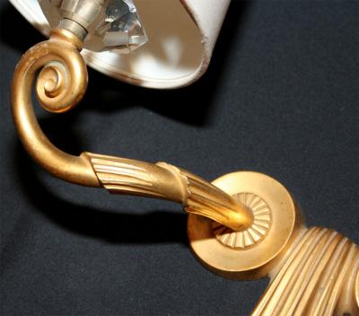 Jules Leleu Pair of Draperie Wall Sconces by JULES LELEU