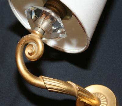 Jules Leleu Pair of Draperie Wall Sconces by JULES LELEU