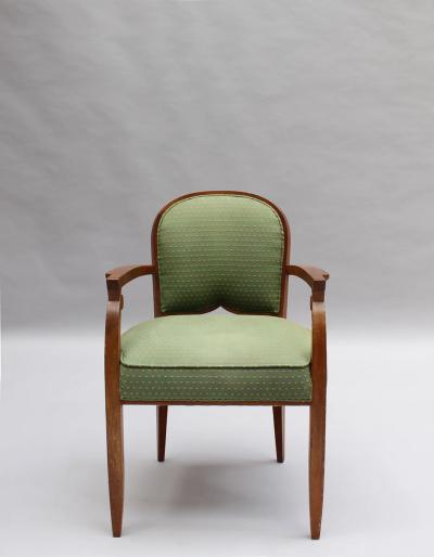 Jules Leleu Pair of Fine French 1940s Mahogany Armchairs by Jules Leleu