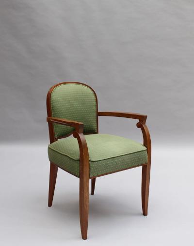 Jules Leleu Pair of Fine French 1940s Mahogany Armchairs by Jules Leleu