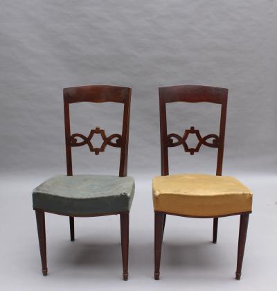 Jules Leleu Pair of Fine French Art Deco Mahogany Chairs by Jules Leleu