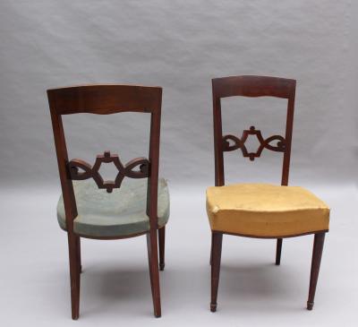 Jules Leleu Pair of Fine French Art Deco Mahogany Chairs by Jules Leleu