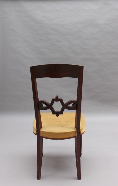 Jules Leleu Pair of Fine French Art Deco Mahogany Chairs by Jules Leleu