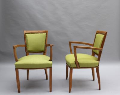 Jules Leleu Pair of French Art Deco Bridge Chairs by Jules Leleu