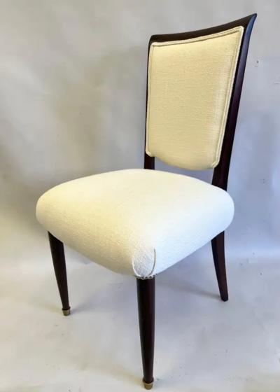 Jules Leleu SET OF 8 French Mid Century Art Deco Dining Chairs Signed by Jules Leleu
