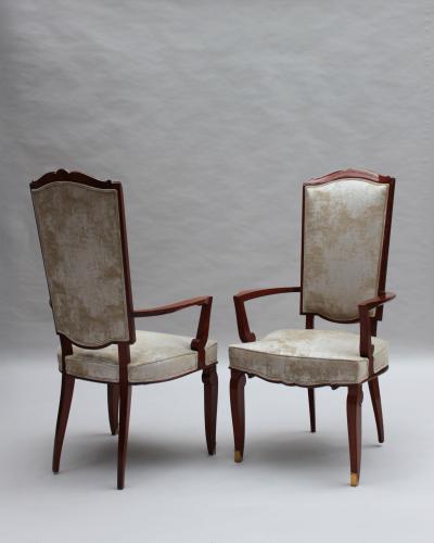 Jules Leleu Set of 10 Fine French Art Deco Mahogany Chairs by Jules Leleu 8 Side and 2 Arm