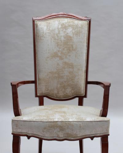 Jules Leleu Set of 10 Fine French Art Deco Mahogany Chairs by Jules Leleu 8 Side and 2 Arm