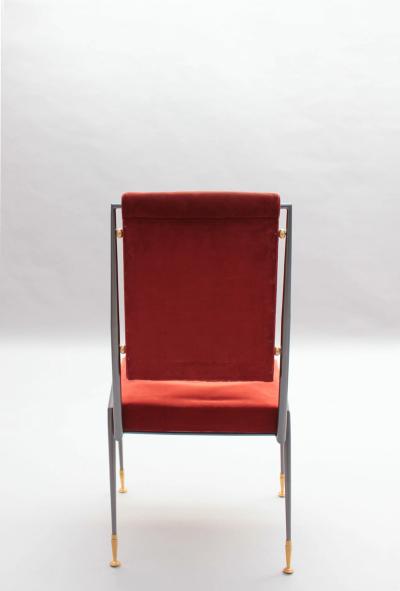 Jules Leleu Set of 10 Fine French Mid Century Dining Chairs by Jules Leleu