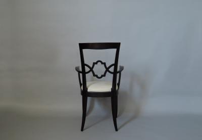 Jules Leleu Set of 12 French Art Deco Side and Two Arm Dining Chairs