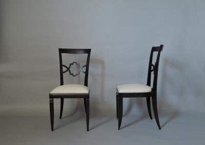 Jules Leleu Set of 12 French Art Deco Side and Two Arm Dining Chairs