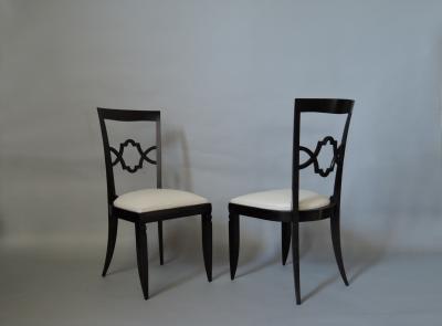 Jules Leleu Set of 12 French Art Deco Side and Two Arm Dining Chairs