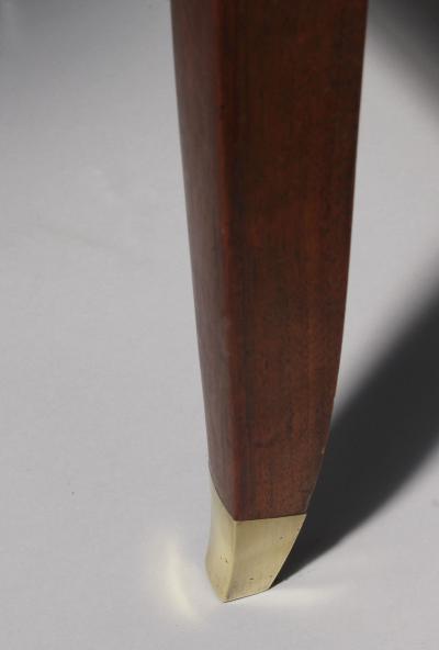 Jules Leleu Set of 4 Fine French Art Deco Walnut Bridge Armchairs by Jules Leleu