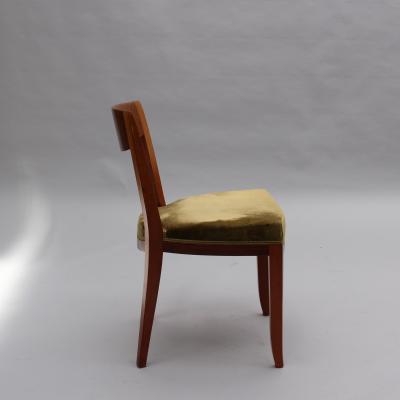 Jules Leleu Set of 6 Fine French 1930s Dining Chairs by Jules Leleu