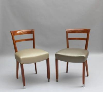 Jules Leleu Set of 8 Fine French 1930s Dining Chairs by Jules Leleu Dining Table Available 