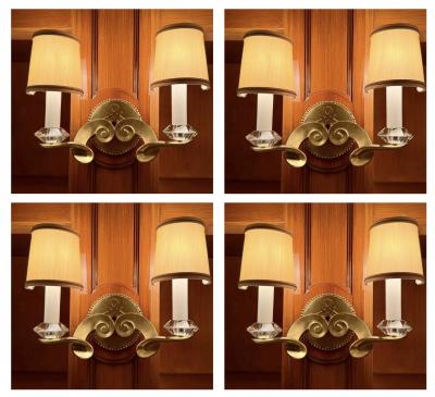 Jules Leleu Set of Four Signed Wall Sconces by Jules Leleu 