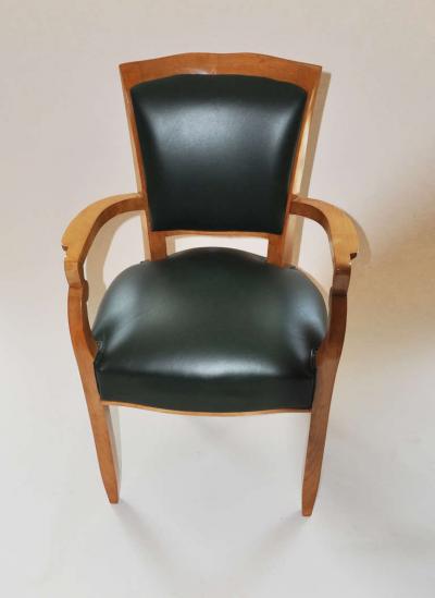 Jules Leleu Set of Six Oceanliner Armchairs by Jules Leleu