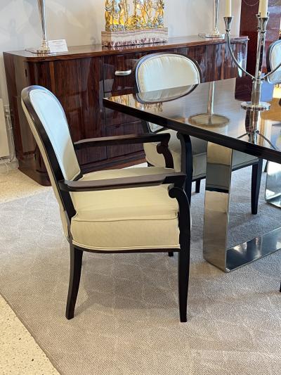 Jules Leleu Set of six French Art Deco dining armchairs by Jules Leleu 