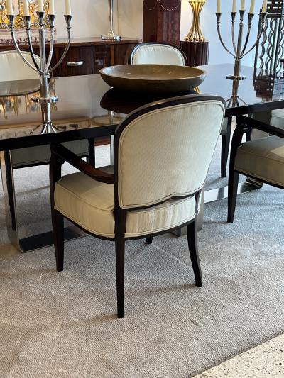 Jules Leleu Set of six French Art Deco dining armchairs by Jules Leleu 