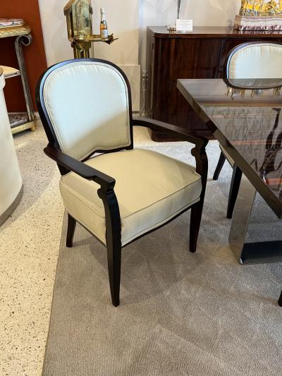 Jules Leleu Set of six French Art Deco dining armchairs by Jules Leleu 