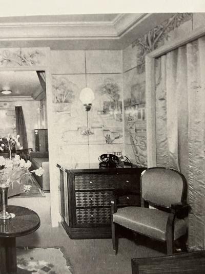 Jules Leleu Set of six French Art Deco dining armchairs by Jules Leleu 