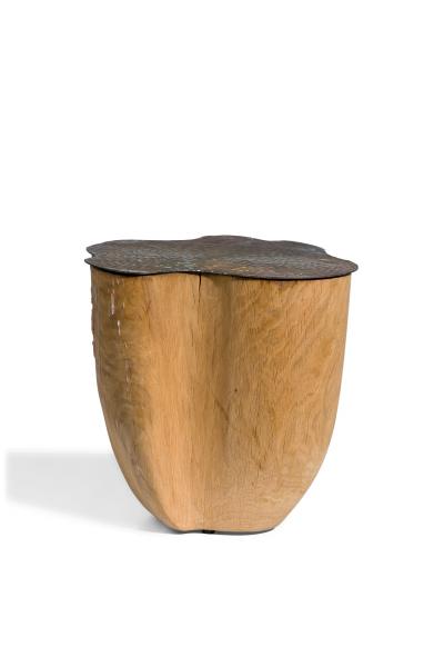Jules Lobgeois French Contemporary Unique Solid Oak and Brass Duramen
