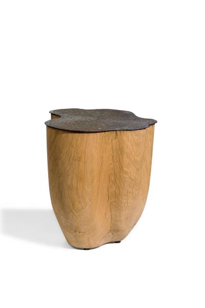 Jules Lobgeois French Contemporary Unique Solid Oak and Brass Duramen