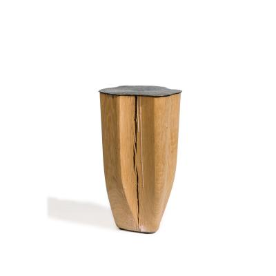 Jules Lobgeois French Contemporary Unique Solid Oak and Brass Tall Duramen