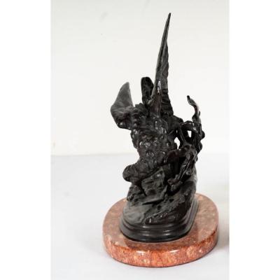 Jules Moigniez Antique Jules Moigniez French Bronze Sandrpiper Bird Sculpture