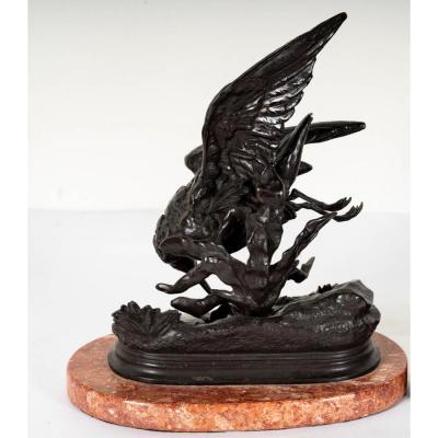 Jules Moigniez Antique Jules Moigniez French Bronze Sandrpiper Bird Sculpture