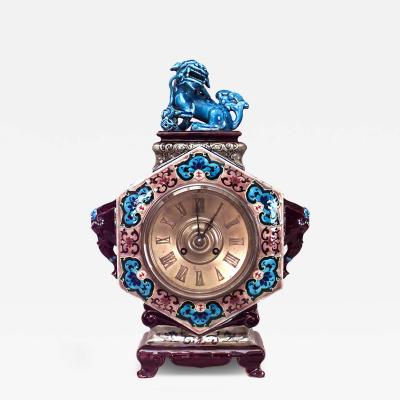 Jules Vieillard Chinoiserie Mantel Clock