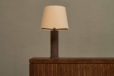 Jules Wabbes Antoine Callebaut Monumental Table Lamp in Patinated Bronze Belgium 1970s