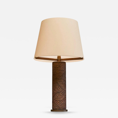 Jules Wabbes Antoine Callebaut Monumental Table Lamp in Patinated Bronze Belgium 1970s