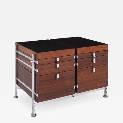 Jules Wabbes Jules Wabbes Mahogany Double Chest of Drawers for Mobilier Universel 1960s