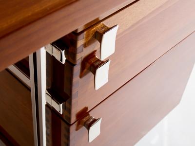 Jules Wabbes Jules Wabbes curved executive mahogany and jatoba desk 1958
