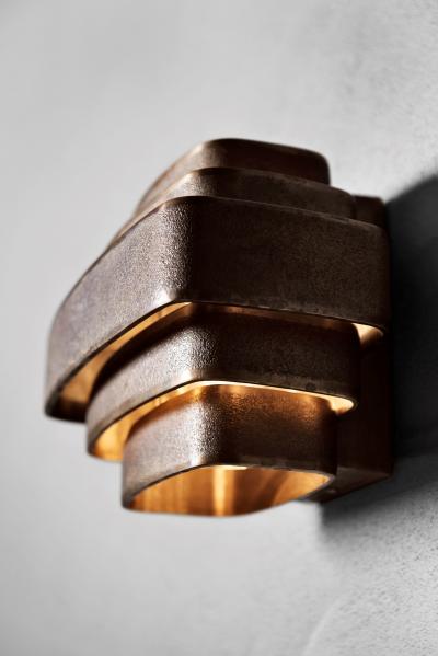 Jules Wabbes Raw bronze wall light