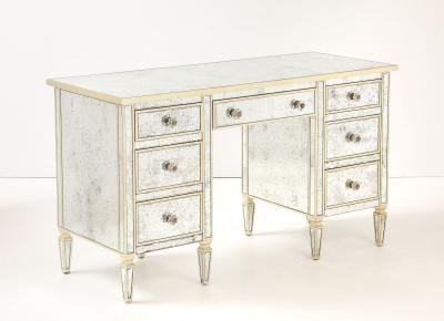 Julia Gray Mirrored Desk Vanity