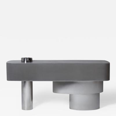 Juliana Lima Vasconcellos e Matheus Barreto Contemporary Futuristic Console Table in Stainless Steel