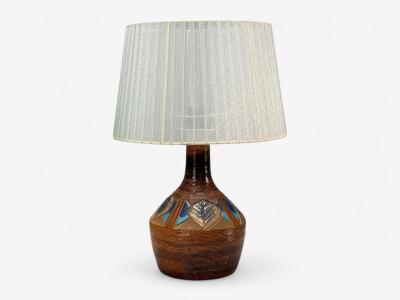 Julie Keramik Danish Modern Brown Ceramic Table Lamp Denmark 1960s