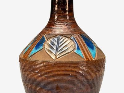 Julie Keramik Danish Modern Brown Ceramic Table Lamp Denmark 1960s