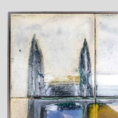 Juliette Belarti Juliette Belarti abstract ceramic top on wrought iron coffee table