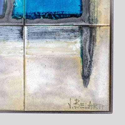 Juliette Belarti Juliette Belarti abstract ceramic top on wrought iron coffee table