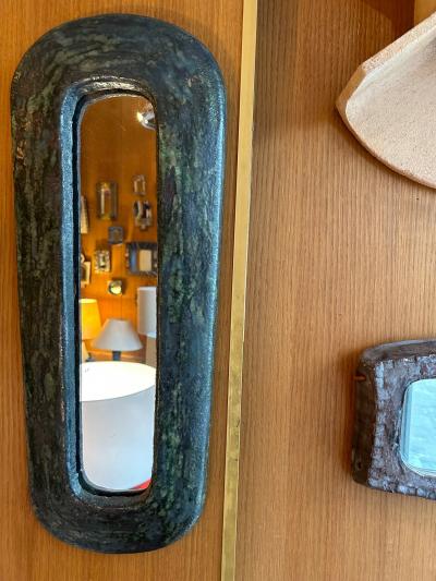 Juliette Derel Ceramic Mirror by Juliette Derel France 1960s