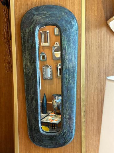 Juliette Derel Ceramic Mirror by Juliette Derel France 1960s