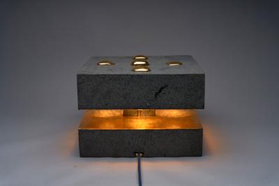 Julio Mart nez Barnetche Architectural Lamp volcanic stone and gold leaf