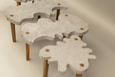 Julio Mart nez Barnetche ORUGA Caterpillar Puzzle Table 4 modular tables