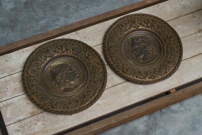 Julius Caesar Neoclassical Repouss in Patinated Copper 19th Century