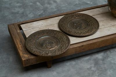 Julius Caesar Neoclassical Repouss in Patinated Copper 19th Century