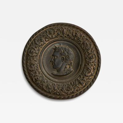 Julius Caesar Neoclassical Repouss in Patinated Copper 19th Century