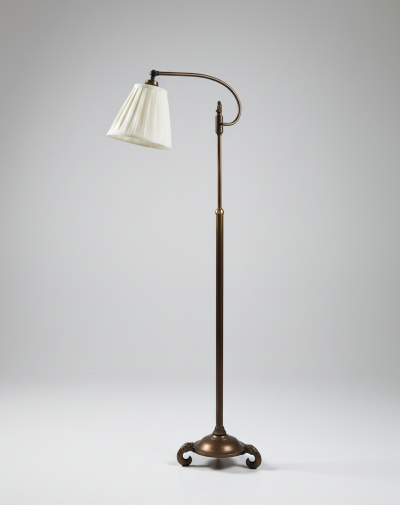 Just Andersen Adjustable Brass Floor Lamp Scandinavia 1920s